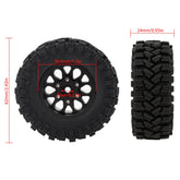 MEUS Racing 1.2 inch Beadlock Wheels Brass 1.0(plus) Wheel & Tire Set 62*24MM -4MM Negative Hub 77G For TRX4M SCX24 - Sport A - HeliDirect
